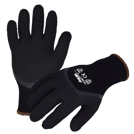 Azusa Safety Coated Winter Work Gloves, Acrylic Lining, Black/Black, Medium LW1030